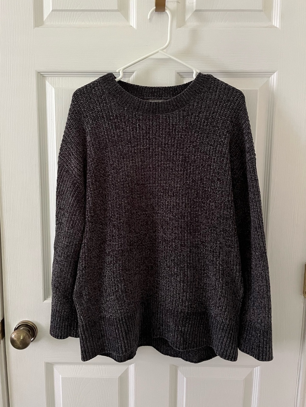 Matty M Dark Charcoal Crewneck Knit Sweater